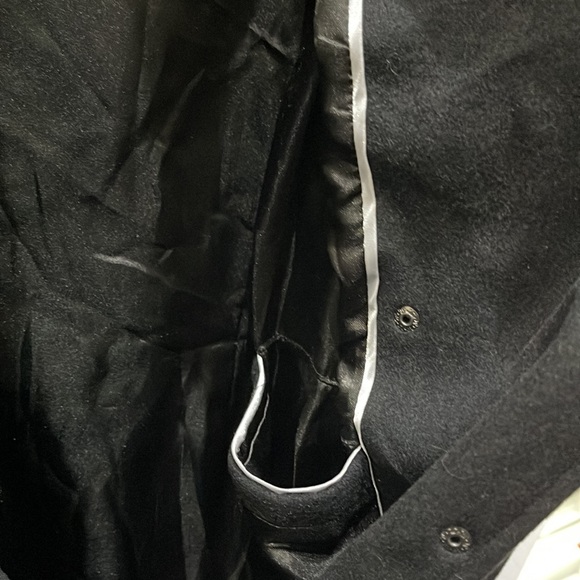 BNWT DKNY Full Length Fur collar Black wool Coat XXS - Picture 11 of 11